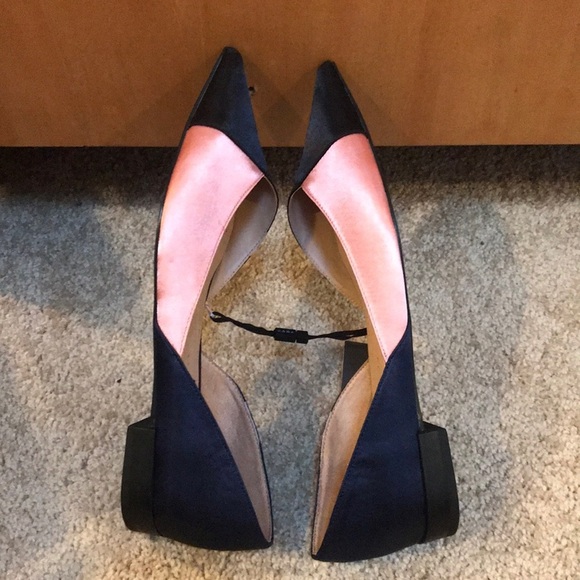 NWT! ZARA peach with navy combo size 7.5 pointed flats - Picture 4 of 7